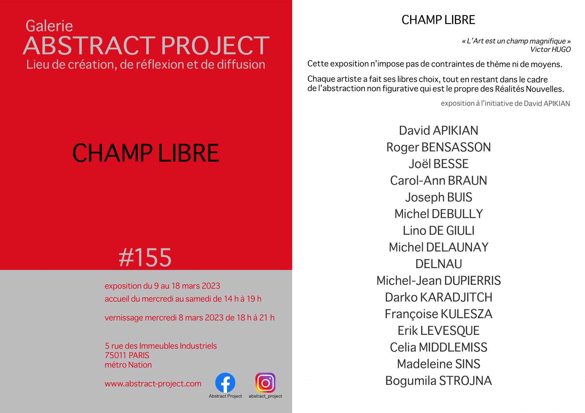 Champ Libre, 16 artistes des Réalités Nouvelles