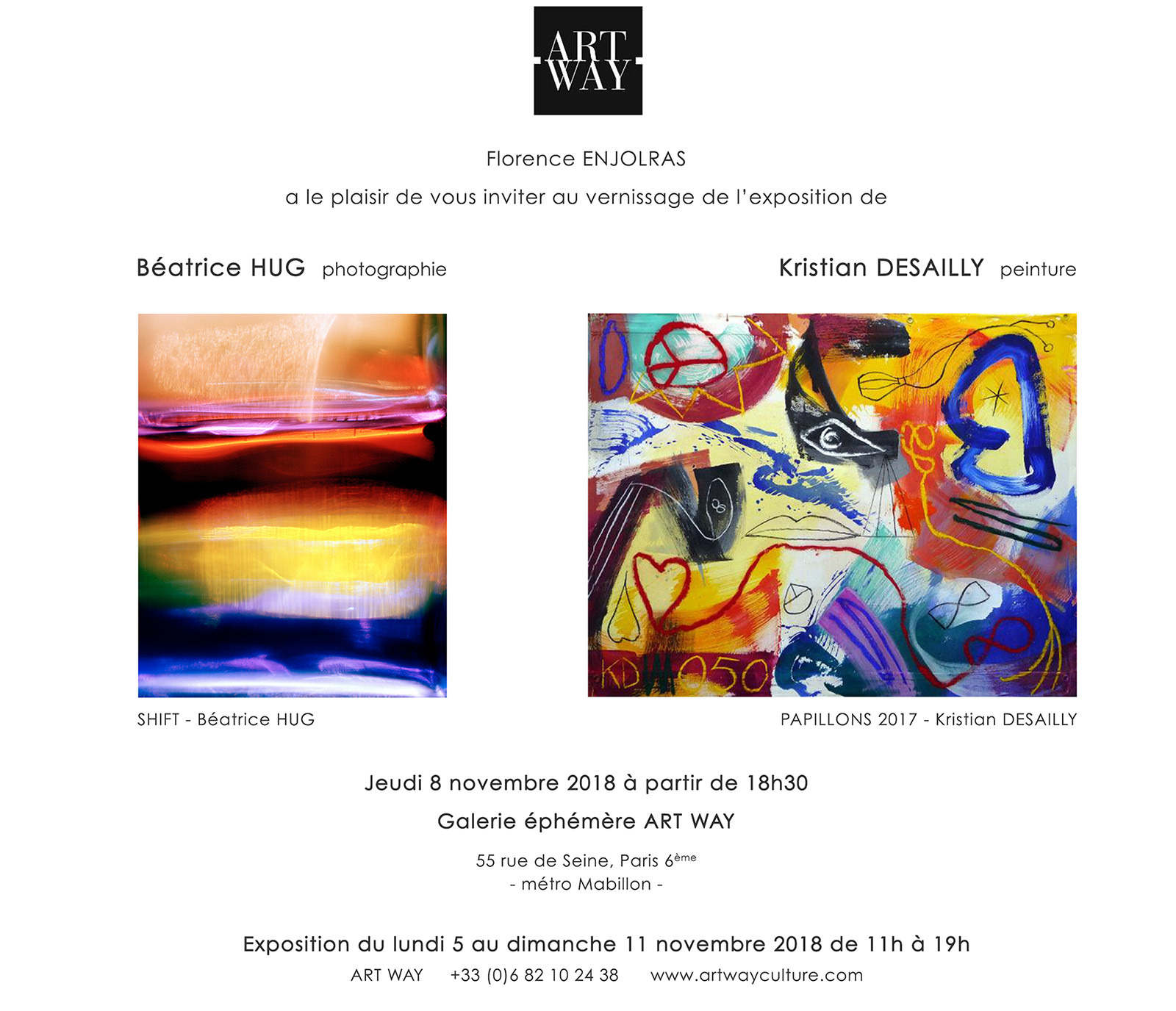 EXPOSITION:  ART WAY Galerie présente Beatrice HUG et Kristian DESAILLY