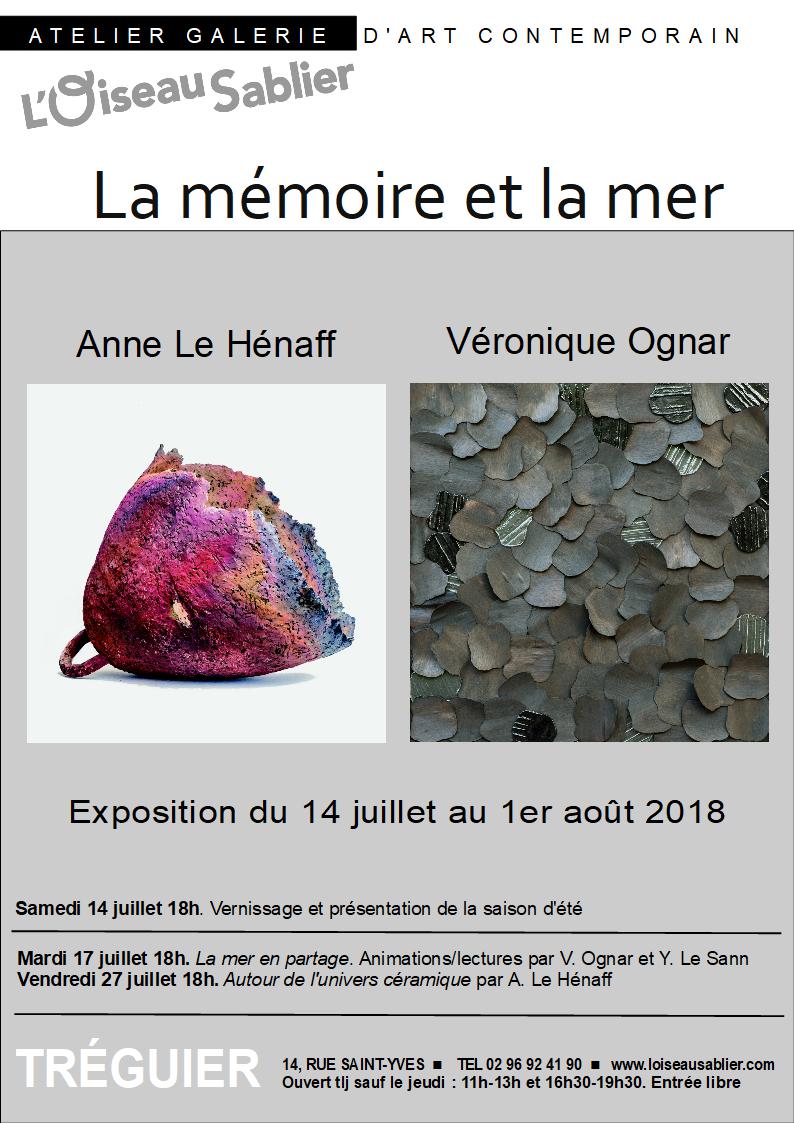 "LA MÉMOIRE ET LA MER", exposition de Véronique OGNAR et Anne LE HÉNAFF