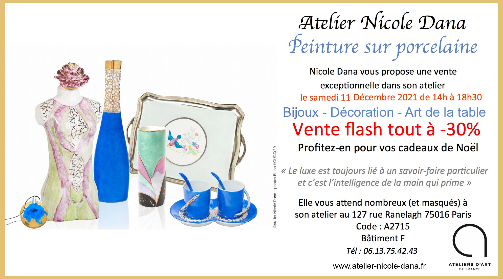 Une exposition/vente flash peinture sur porcelaine