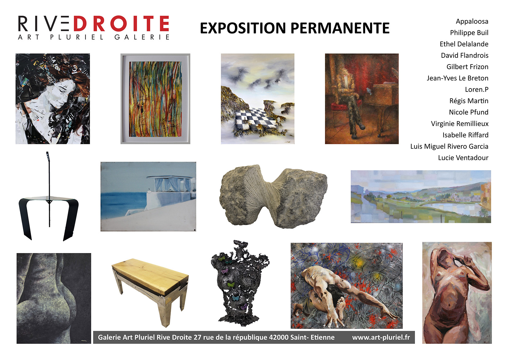 Exposition des artistes permanents  pour les 6 ans de la Galerie