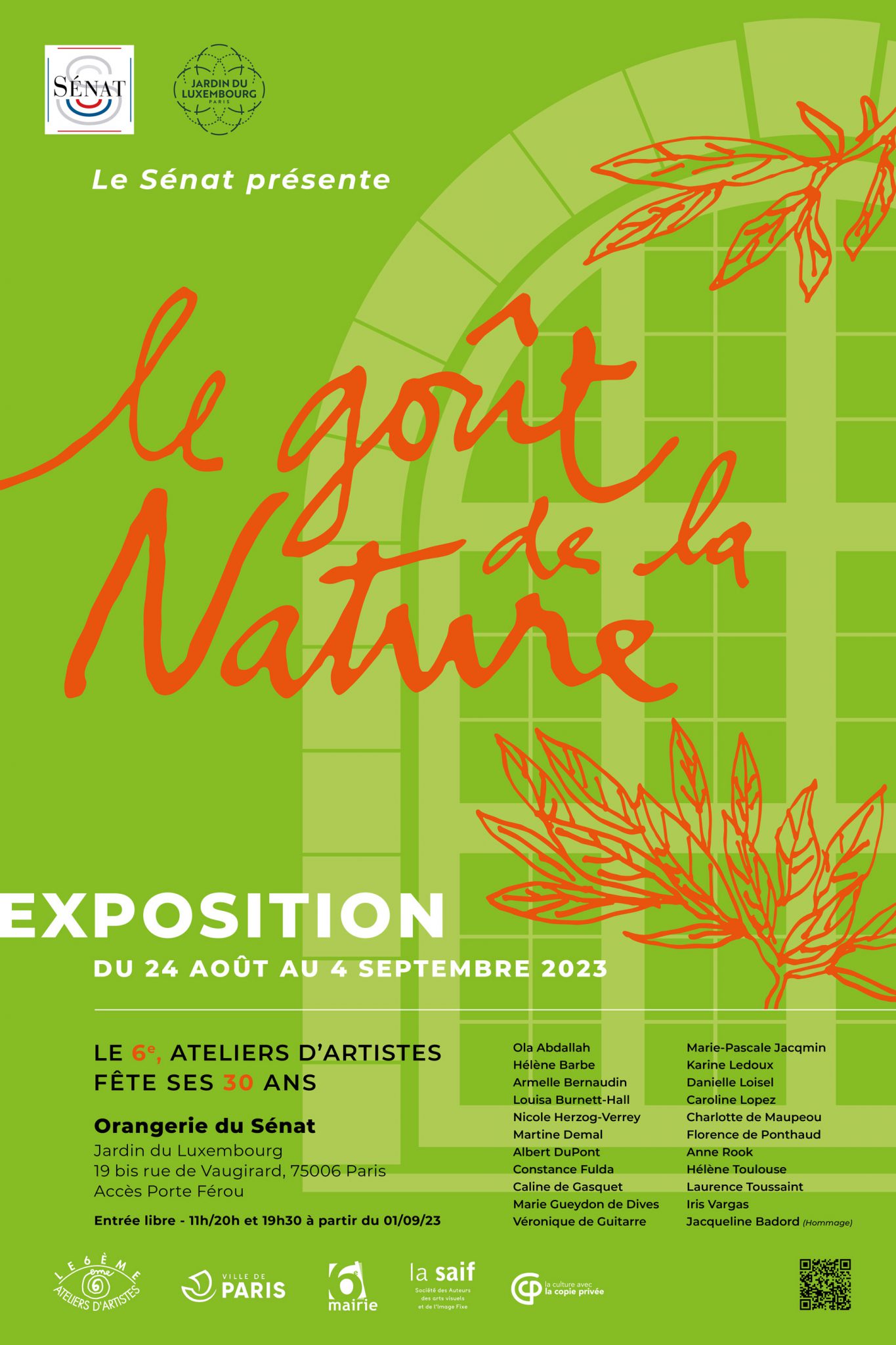 Les 30 ans du 6ème, Ateliers d'Artistes - Le goût de la Nature