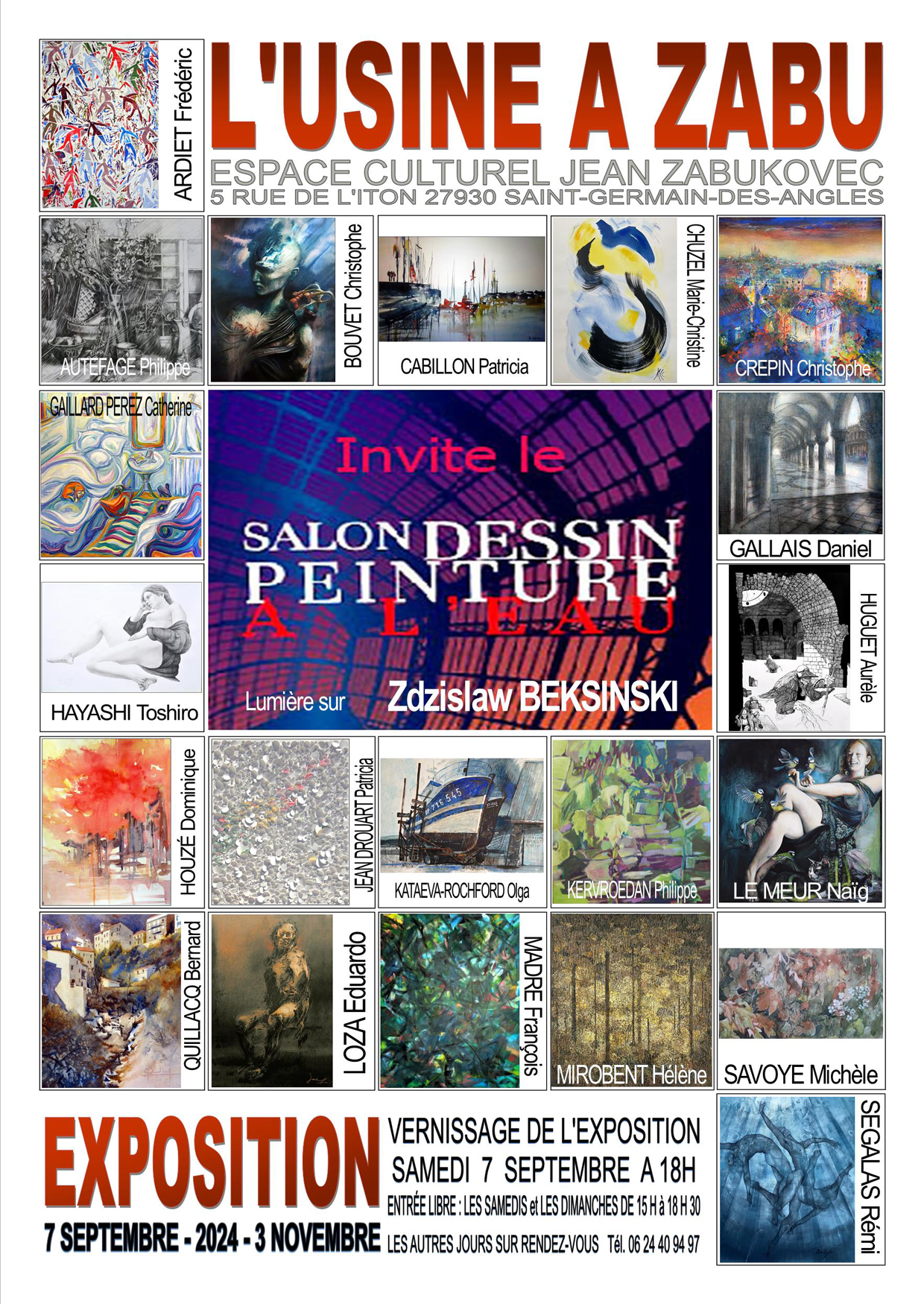 Michèle SAVOYE à L'Usine à ZABU avec 21 artistes du "SALON DESSIN PEINTURE A L'EAU" du 07 Septembre au 03 novembre 2024