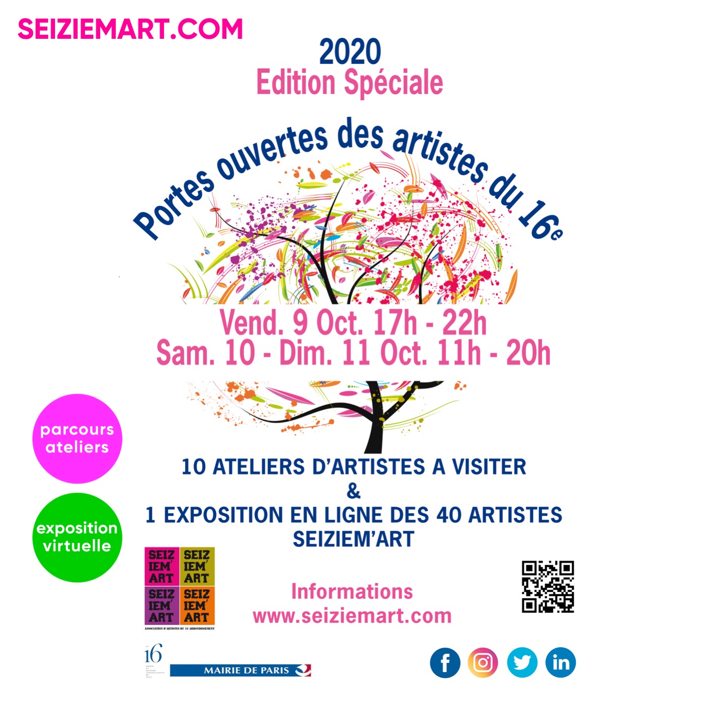 Portes Ouvertes Artistes du 16e & expo virtuelle Seiziem'Art