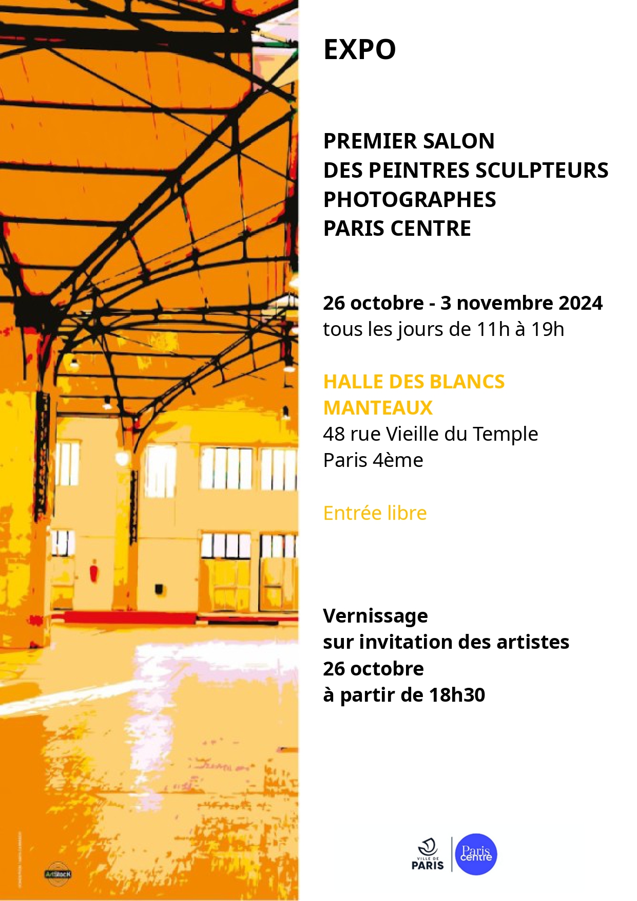 Exposition Paris Centre - Halle des Blancs Manteaux