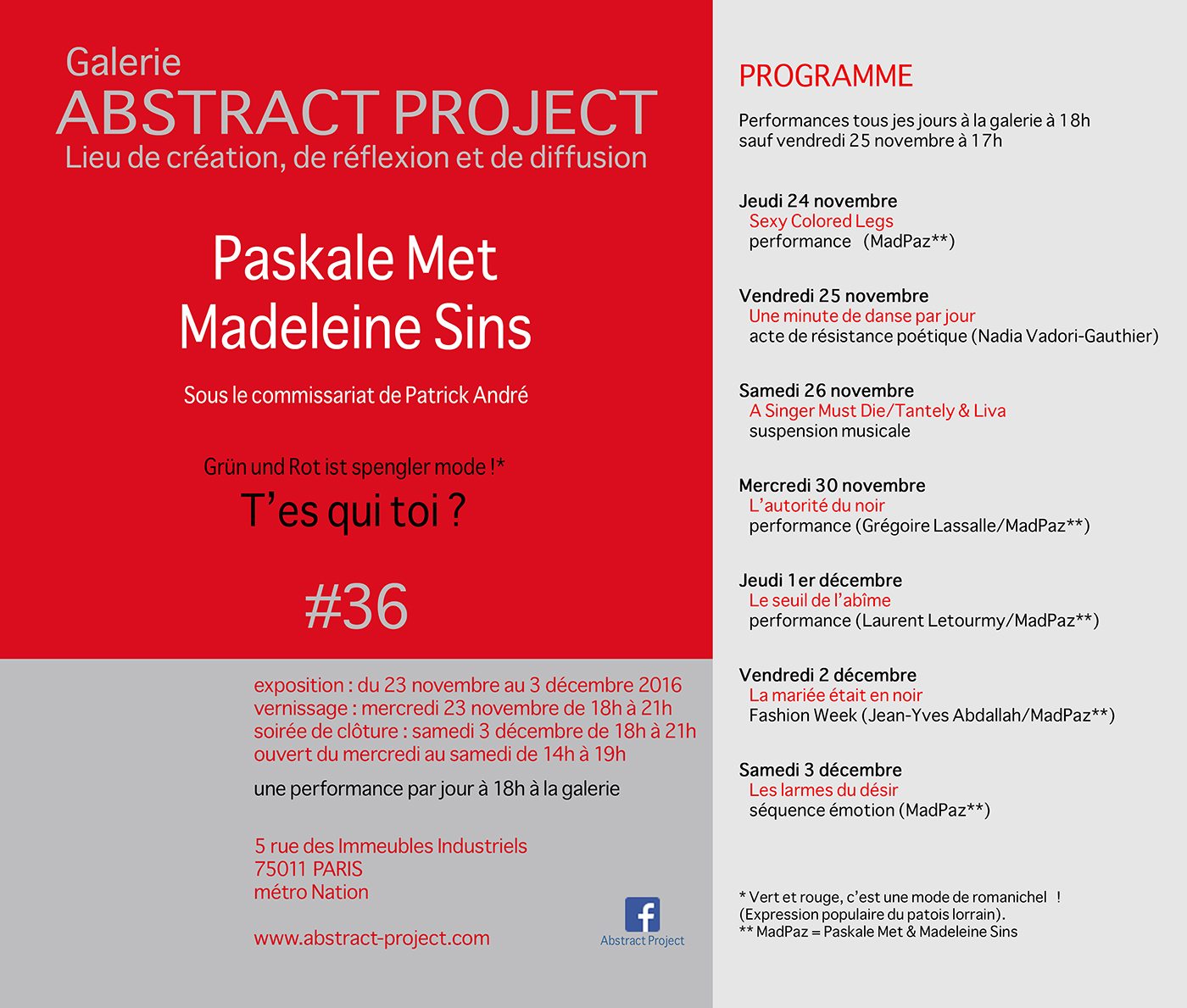 T'es qui toi ? Exposition de Paskale Met et Madeleine Sins