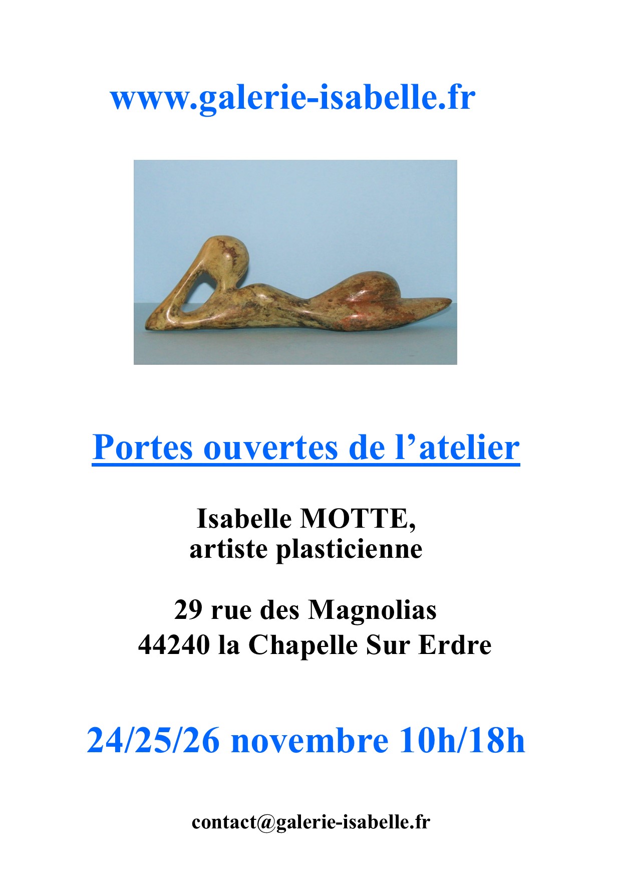 isabelle MOTTE Portes ouvertes atelier