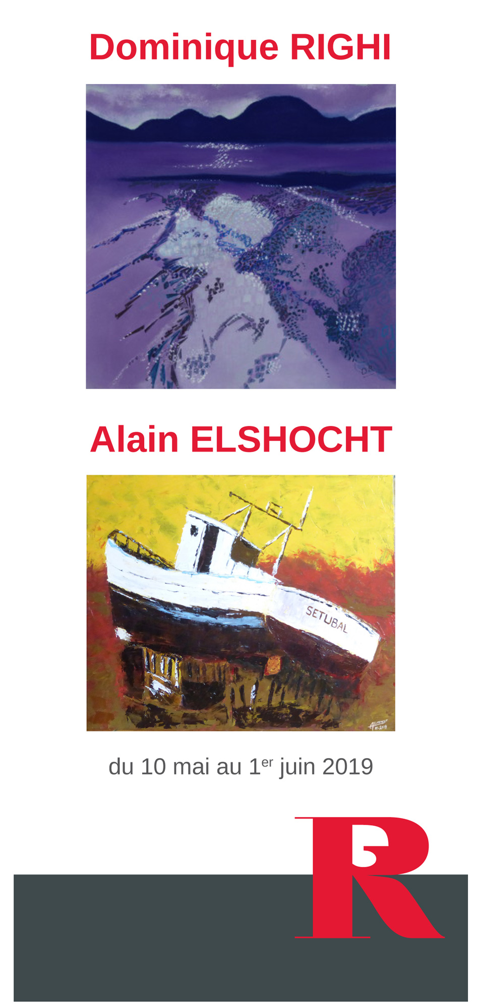 Dominique RIGHI et Alain ELSHOCHT à la galerie Rivaud