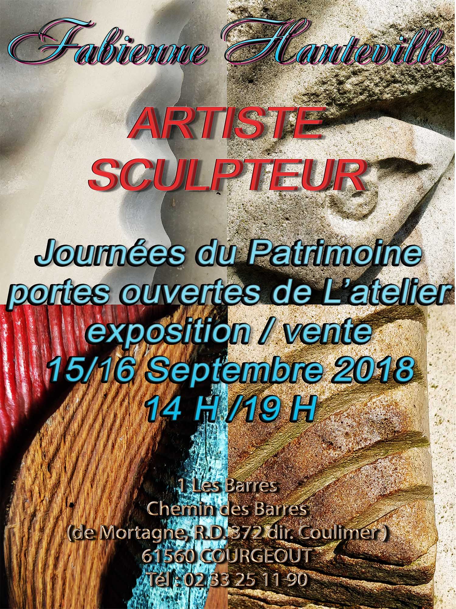 Journées Européennes du patrimoine > portes ouvertes de l'atelier; exposition/vente --- SCULPTURES.