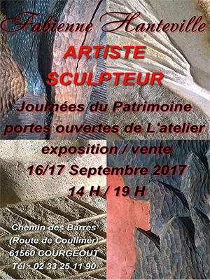 Journées Européennes du Patrimoine > Portes ouvertes de l'atelier; exposition/ vente. SCULPTURES.