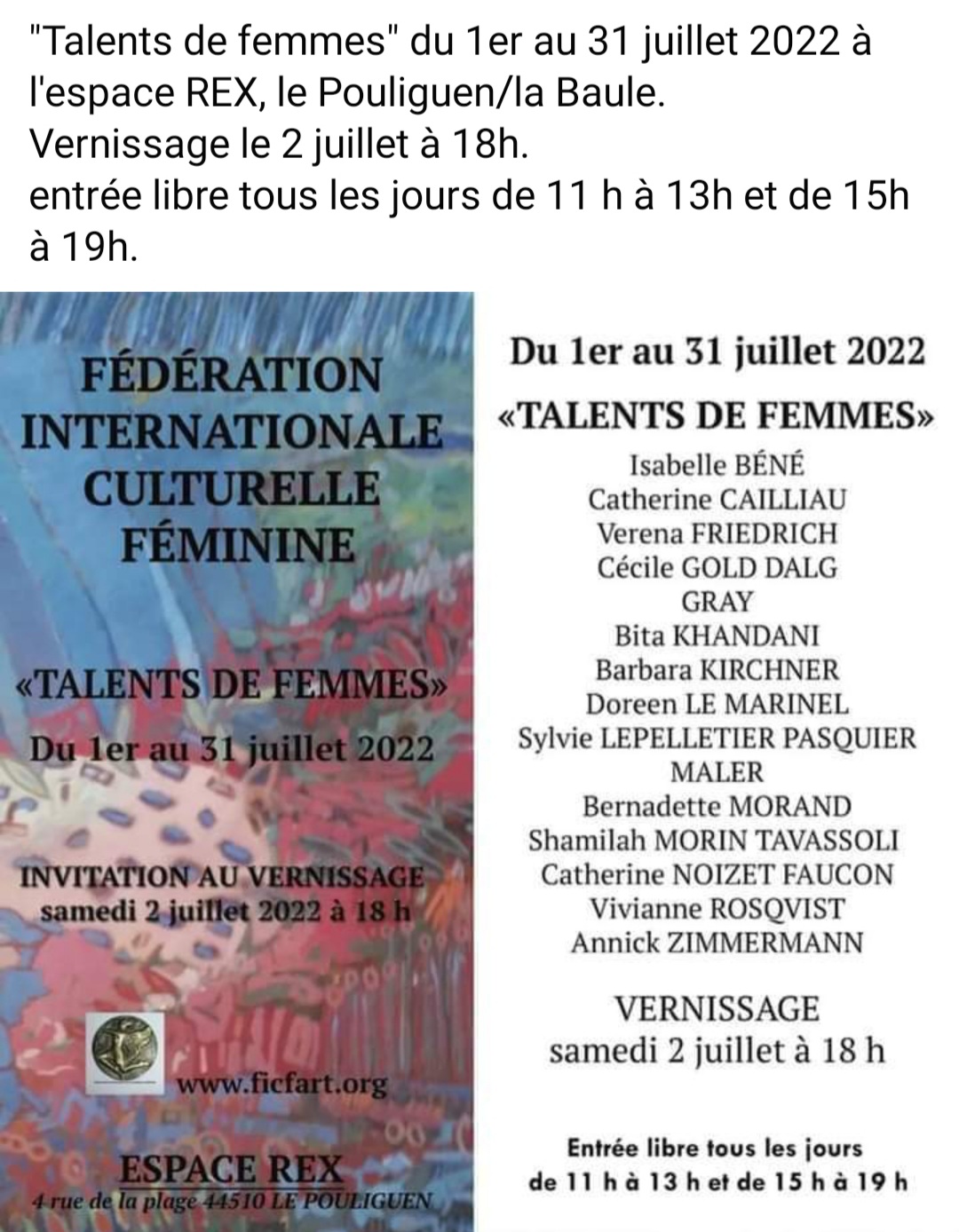 Exposition Talents de femmes .