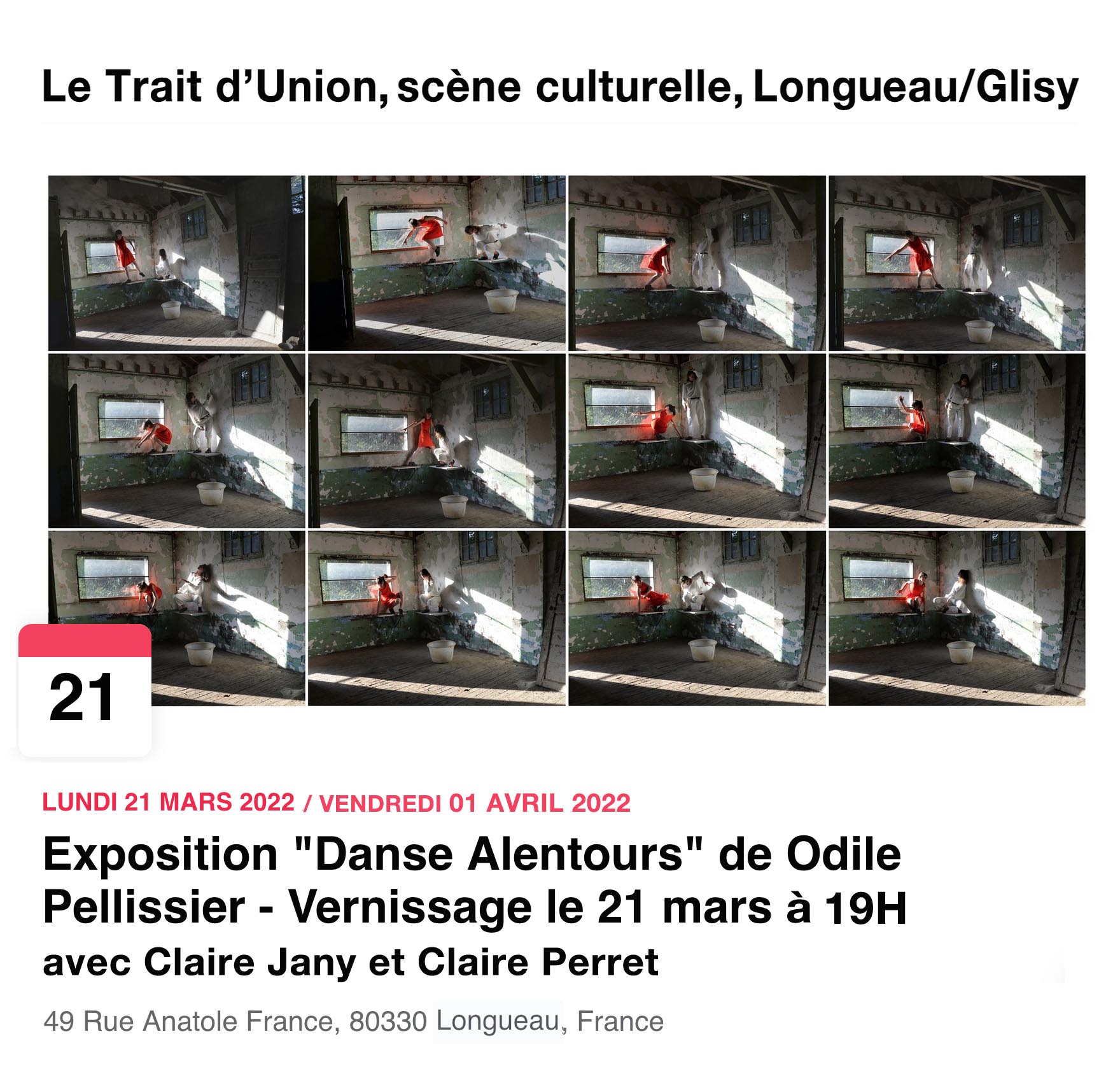 Danse Alentours, scène culturelle, Longeau/Glisy