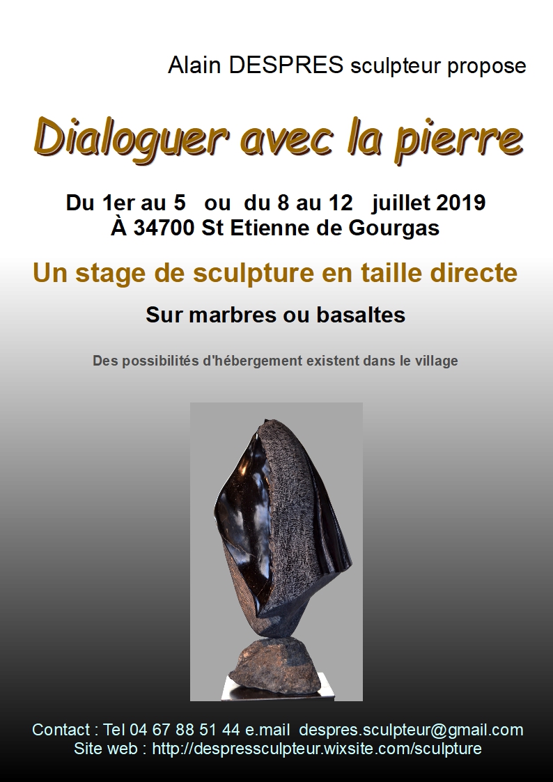 Stage de sculpture sur pierres en taille directe