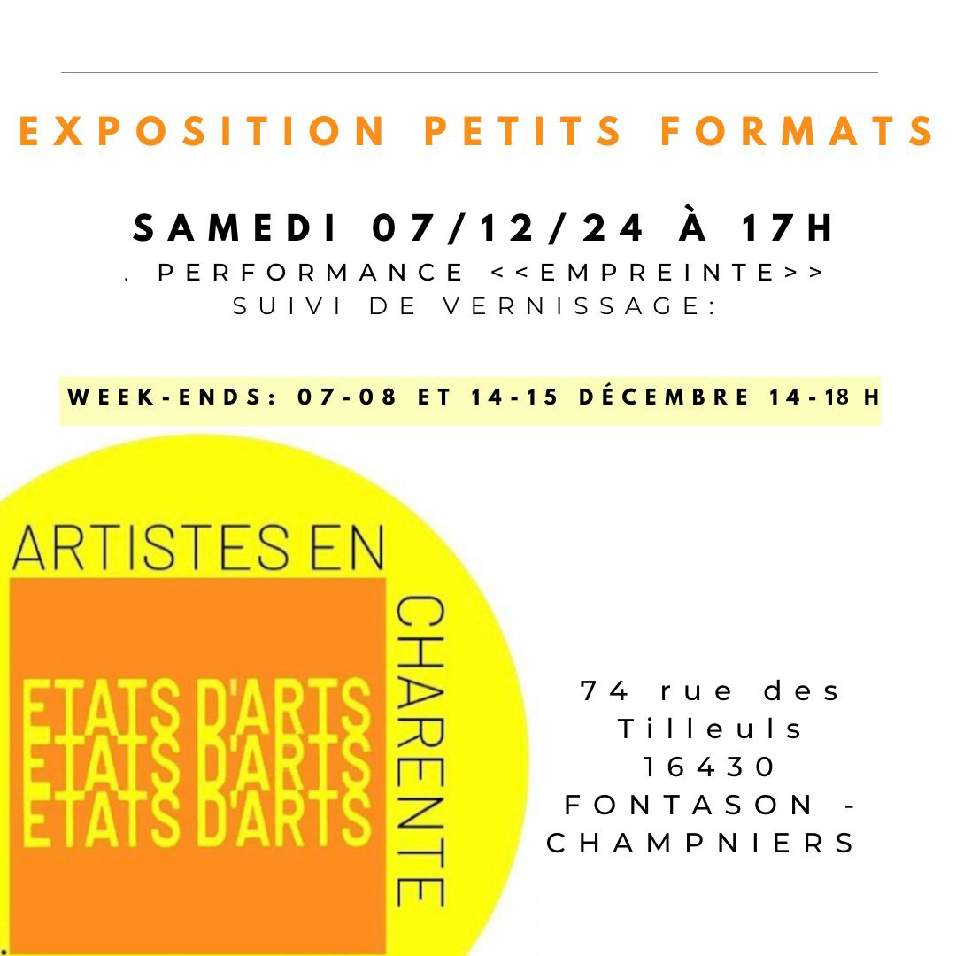 EXPOSITION PETITS FORMATS-ARTISTES EN CHARENTE ETATS D'ARTS