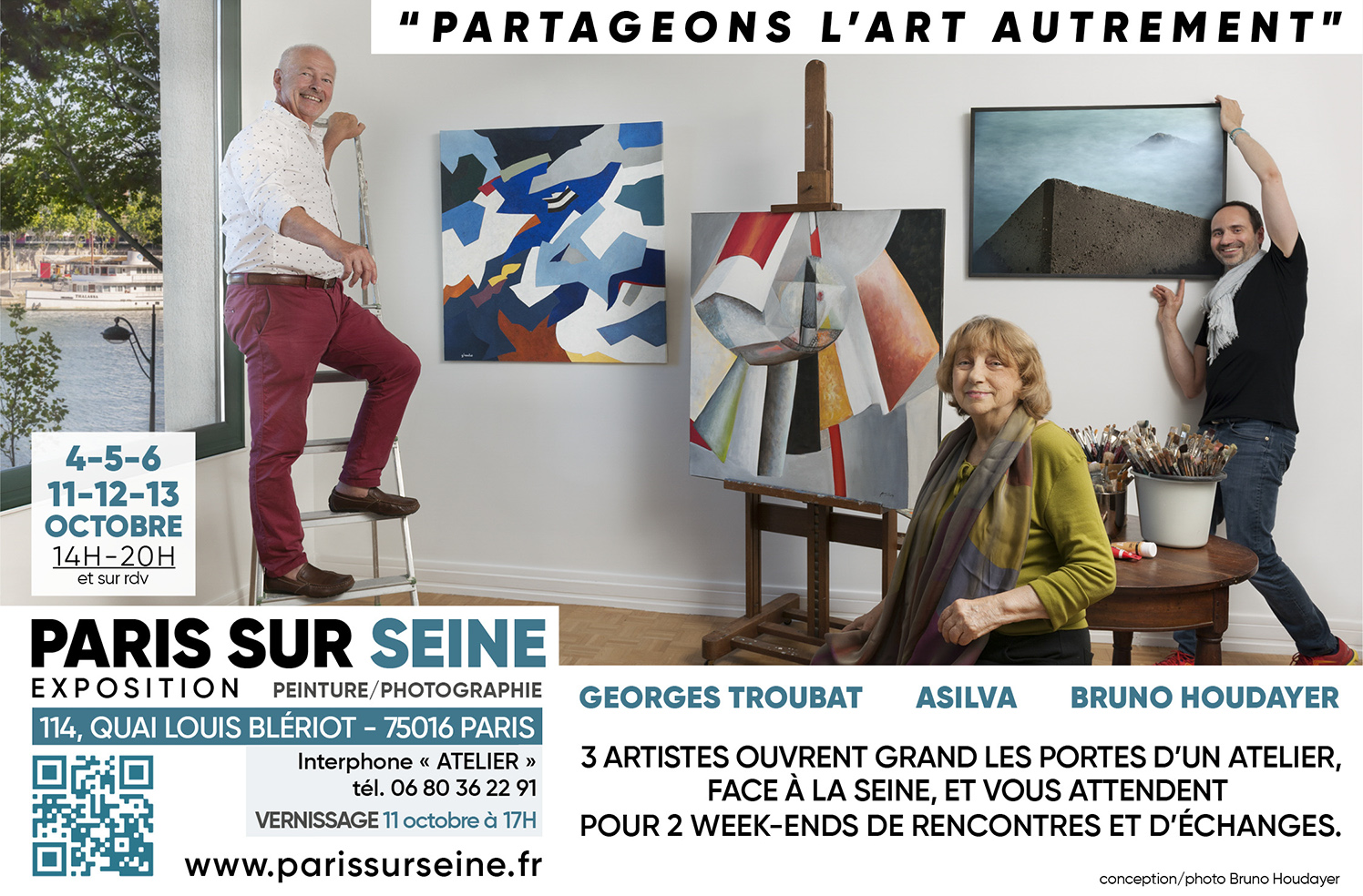 Exposition "Paris sur Seine" - peinture et photographie - ASILVA / TROUBAT / HOUDAYER