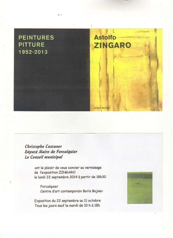 Astolfo ZINGARO - PEINTURES 1952- 2013