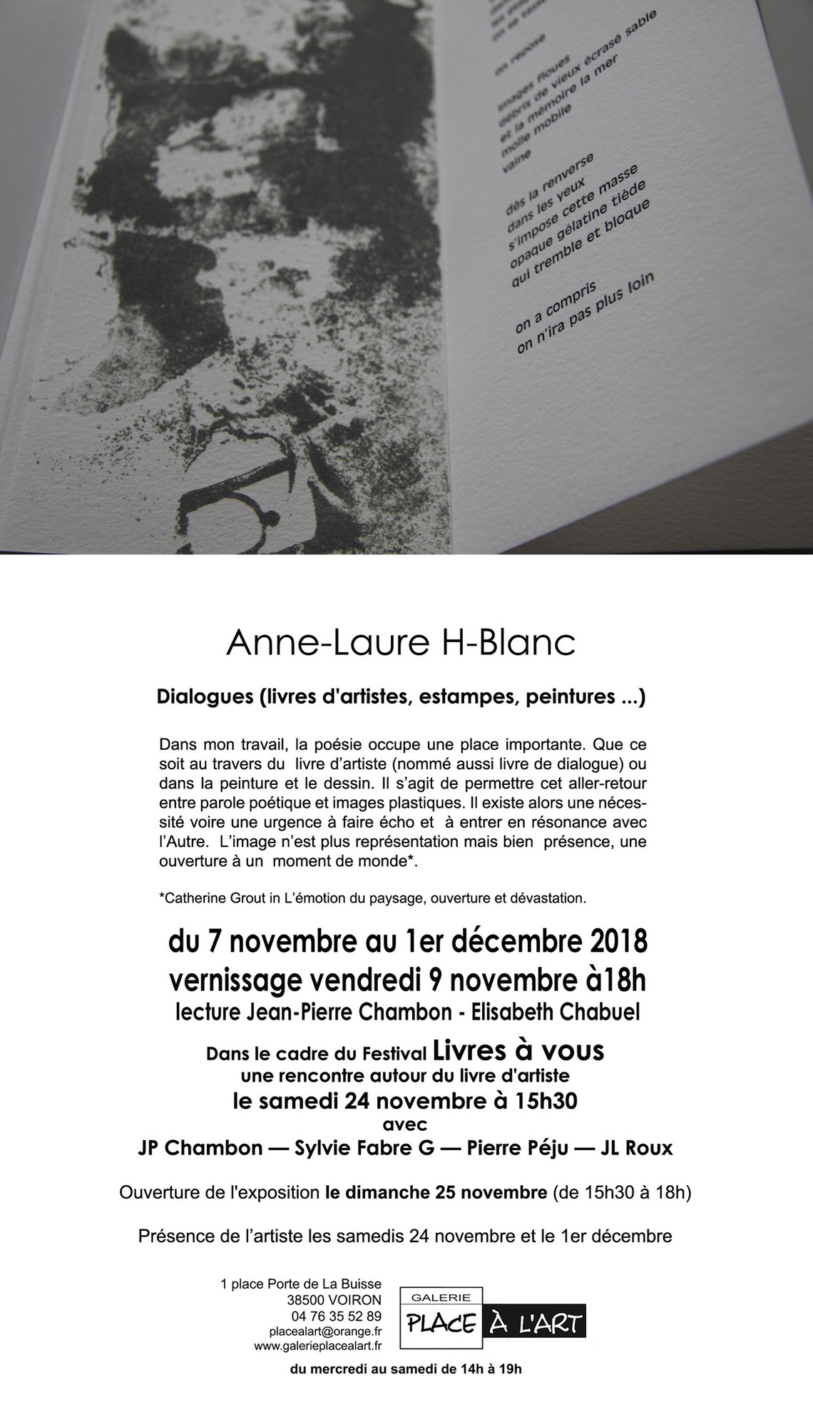 Exposition Anne-Laure H-Blanc. Dialogues (livres d'artistes, estampes, peintures …)