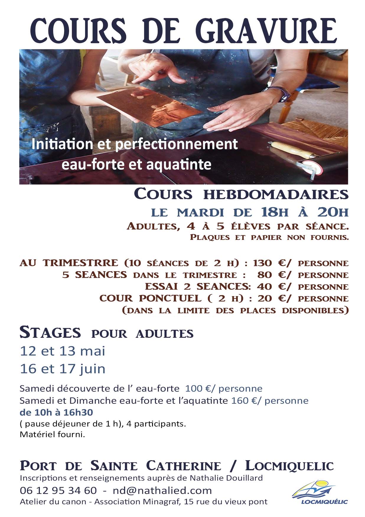 Stages de gravure taille douce