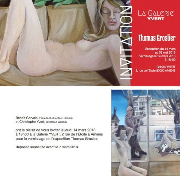 Exposition Thomas Groslier, Galerie Yvert. 