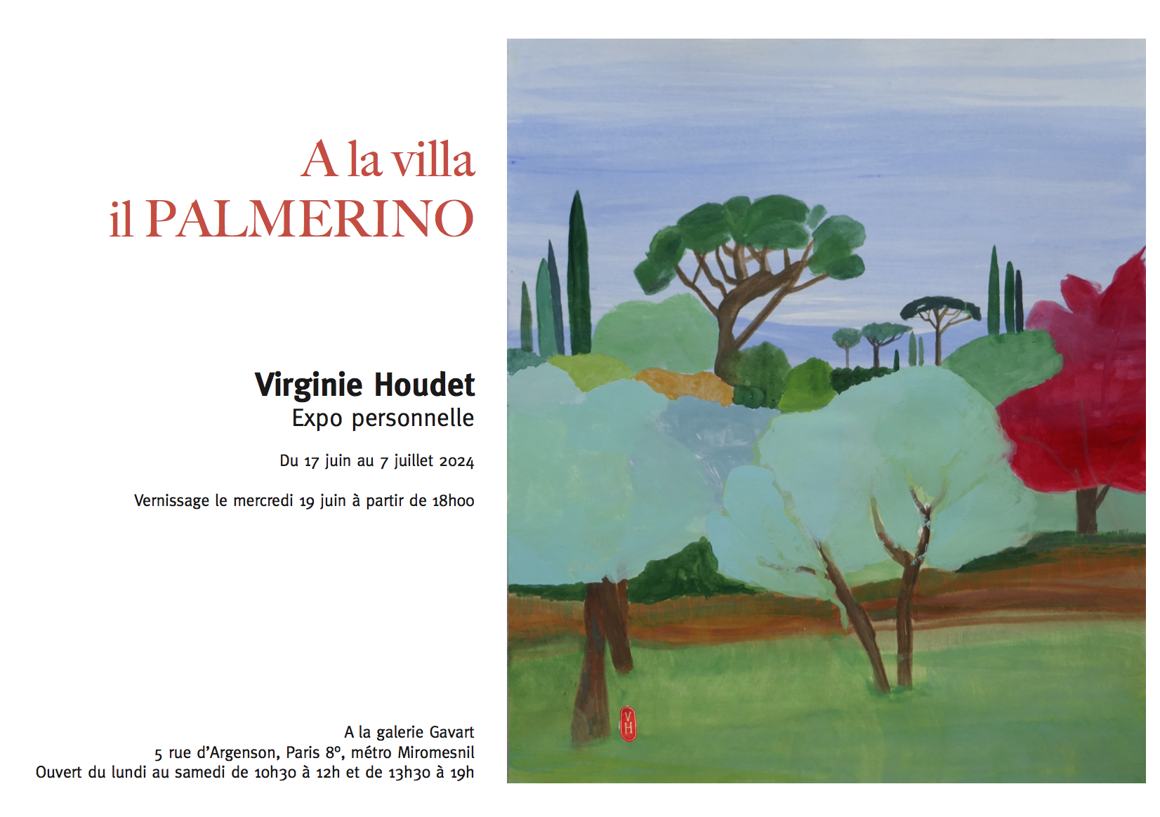 A la villa Il Palmerino, une exposition de Virginie Houdet