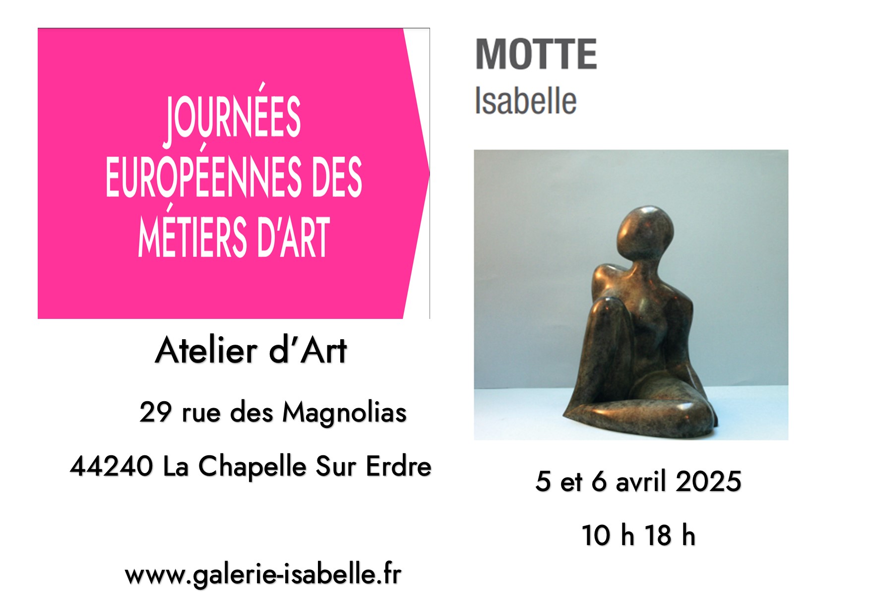 JEMA Journées europe Métiers d'Art isabelle MOTTE