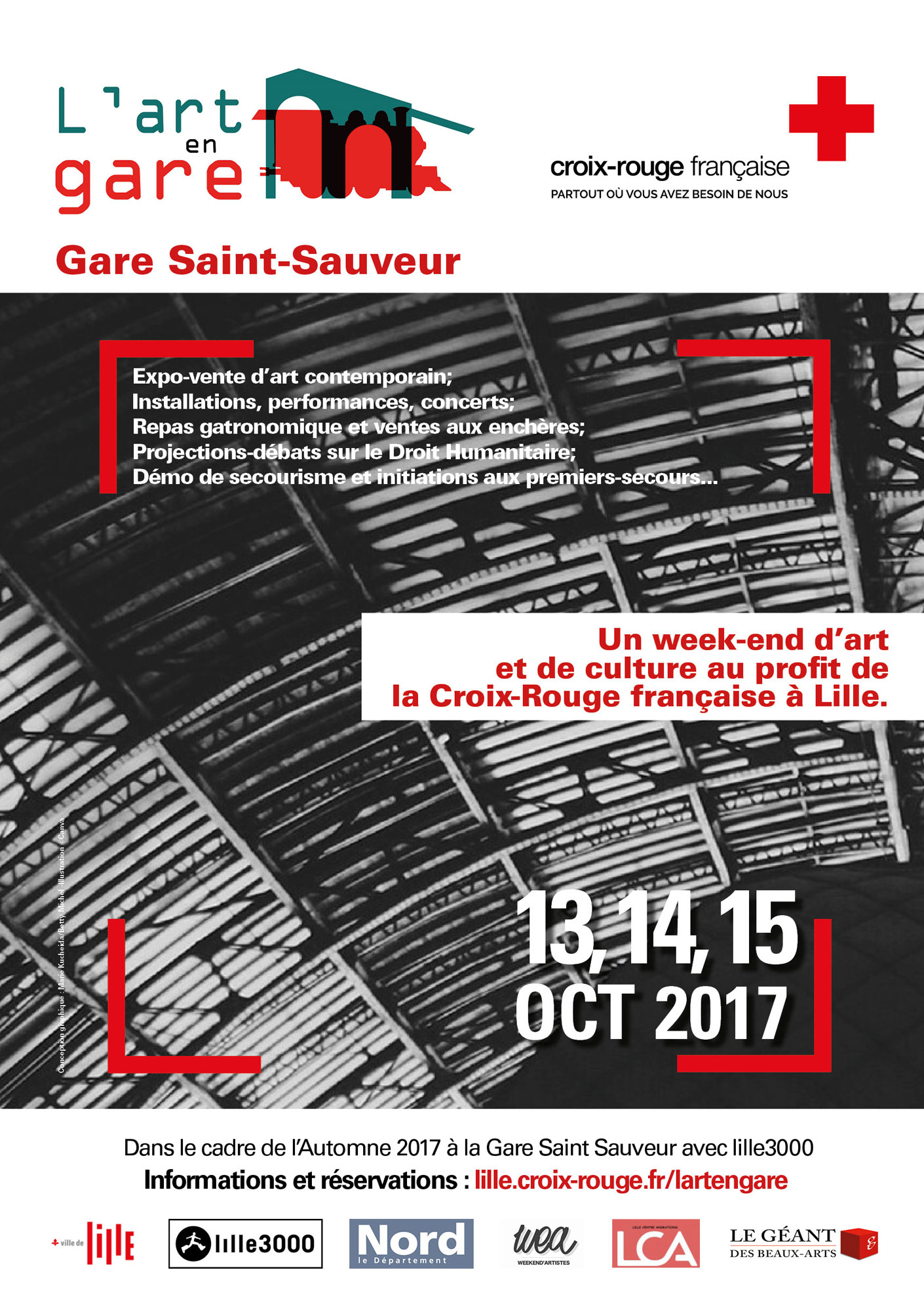 L’ART EN GARE_EXPO SAINT SAUVEUR_LILLE_LA CROIX ROUGE ET WEA POUR LES OUBLIÉS DE LA MÉDECINE_ DU 13 AU 15 OCTOBRE 2017