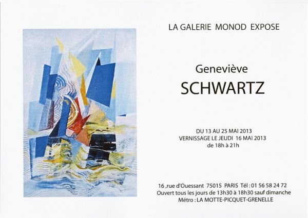 La Galerie Monod Expose  Geneviève SCHWARTZ