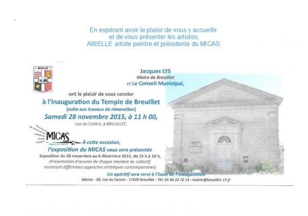 LE MICAS et ses artistes invités à l'INAUGURATION DU TEMPLE de BREUILLET