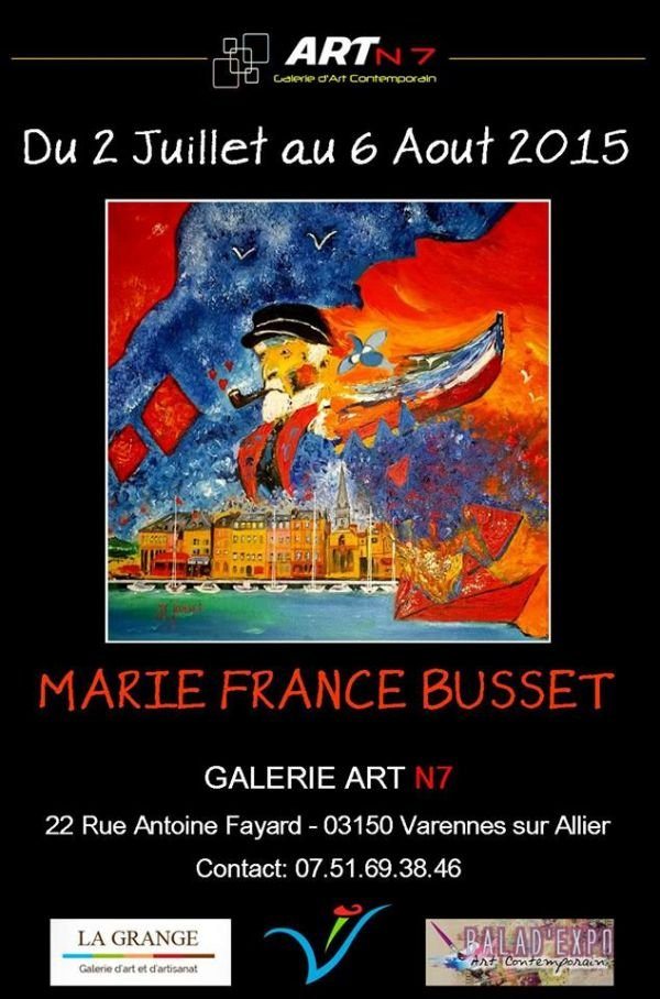 Marie-France BUSSET Expose à La GALERIE ART N7 à Varennes sur Allier 03150