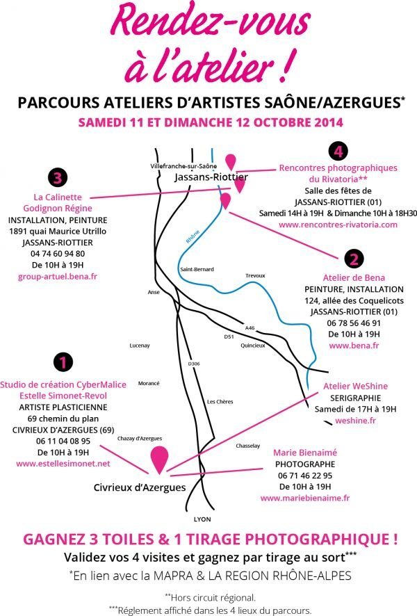 Parcours ateliers d'artistes Saône/Azergues