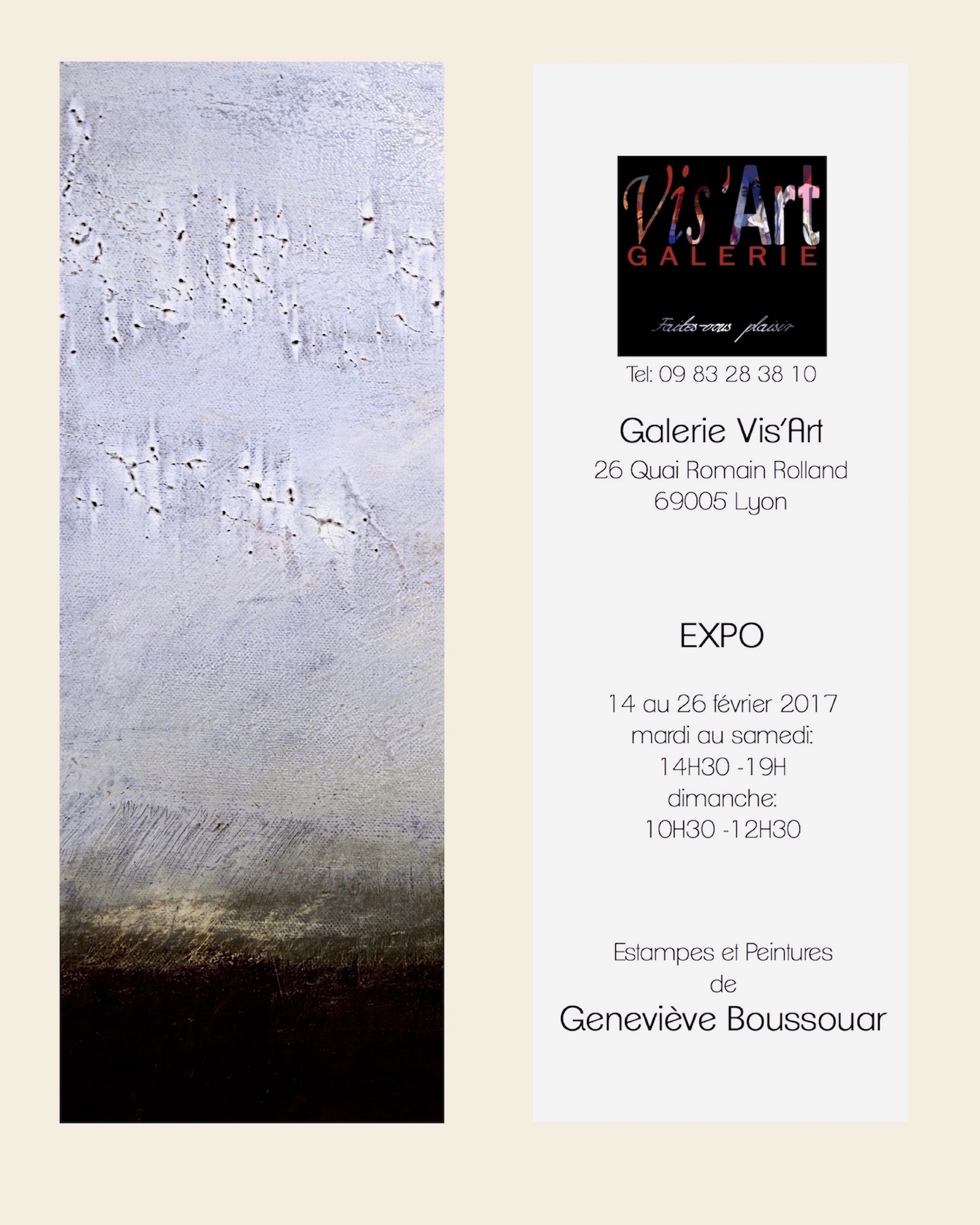 Expo peinture gravure Geneviève Boussouar