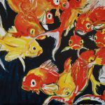 Poissons rouges, Goldfish, 金魚, Peix daurat