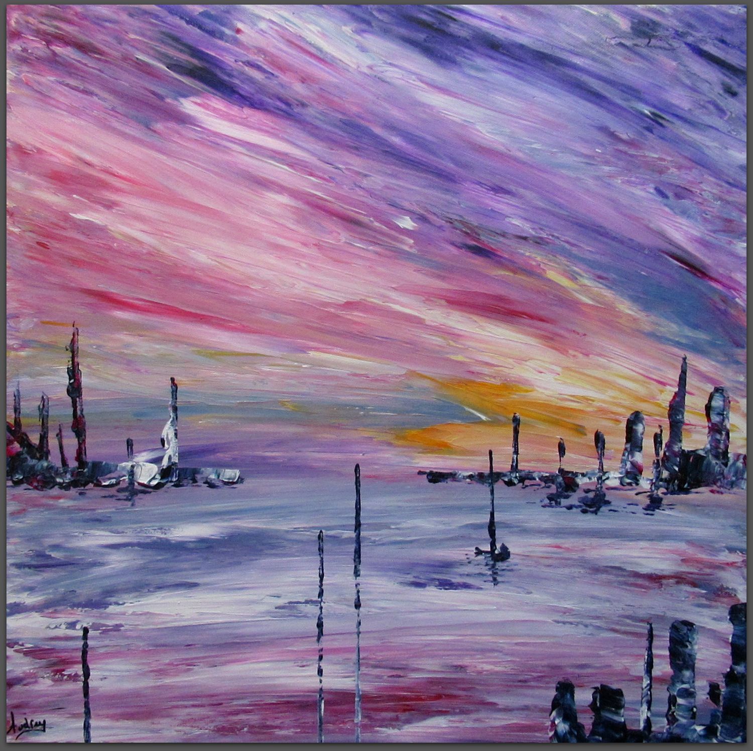 tableau-impresionnisme-abstrait-bleu-violet-ocean-voilier-decoration-moderne-audrey-chal