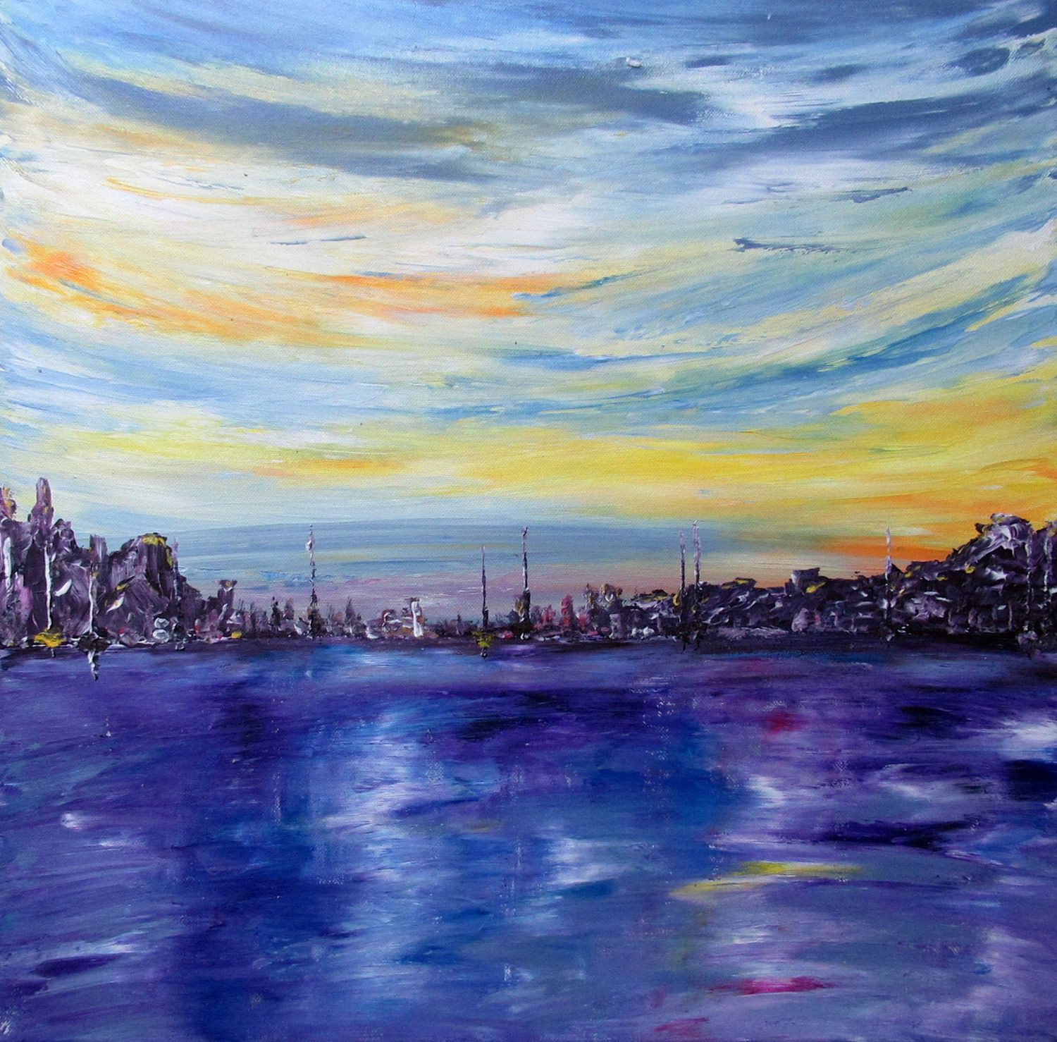 tableau-semi-figuratif-absrait-ocean-coucher-de-soleil-bleu