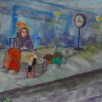 Attente à la gare un matin d\'automne par Segond Patricia