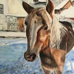 Portrait de cheval - Huile par ALINE MORANCHO