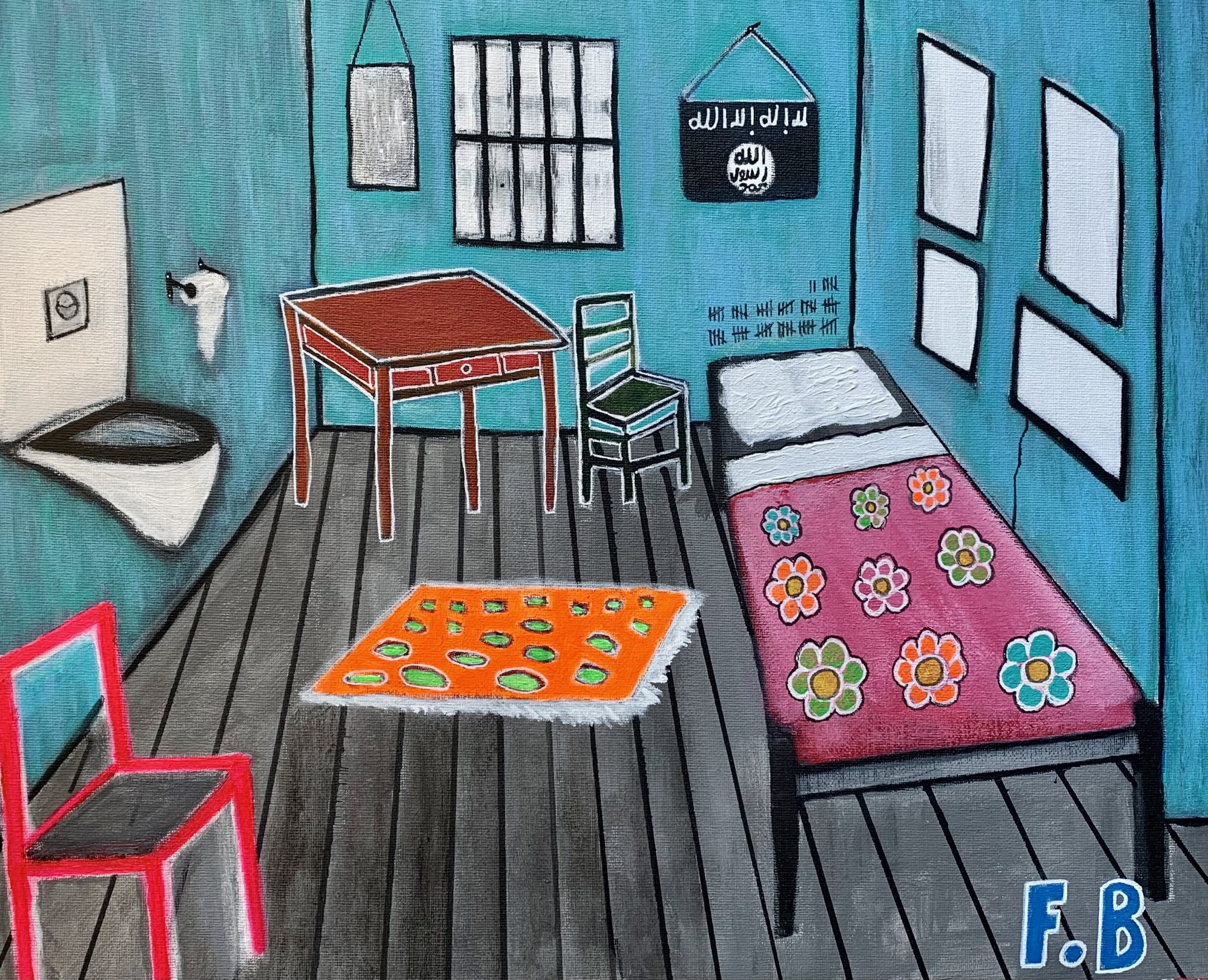 la-chambre-de-vincent-21-ans-djihadiste-acrylique-sur-carton-toile-46-x-55-cm