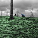 Le parapluie bleu par Laurent Villepontoux