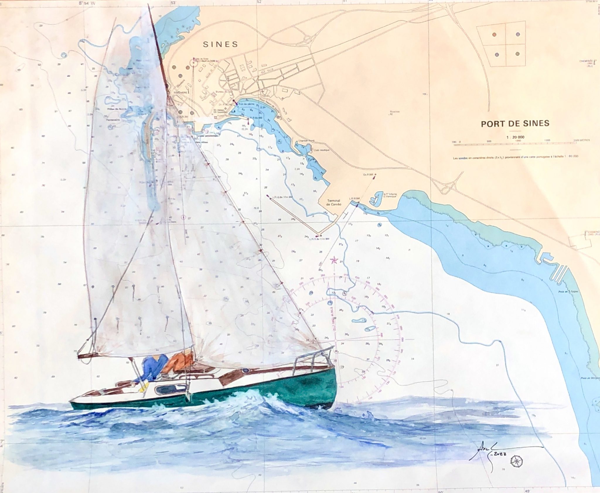 voilier-corsaire-sur-carte-marine-vendue