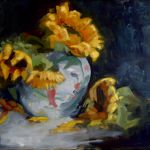 Sunflowers in jar