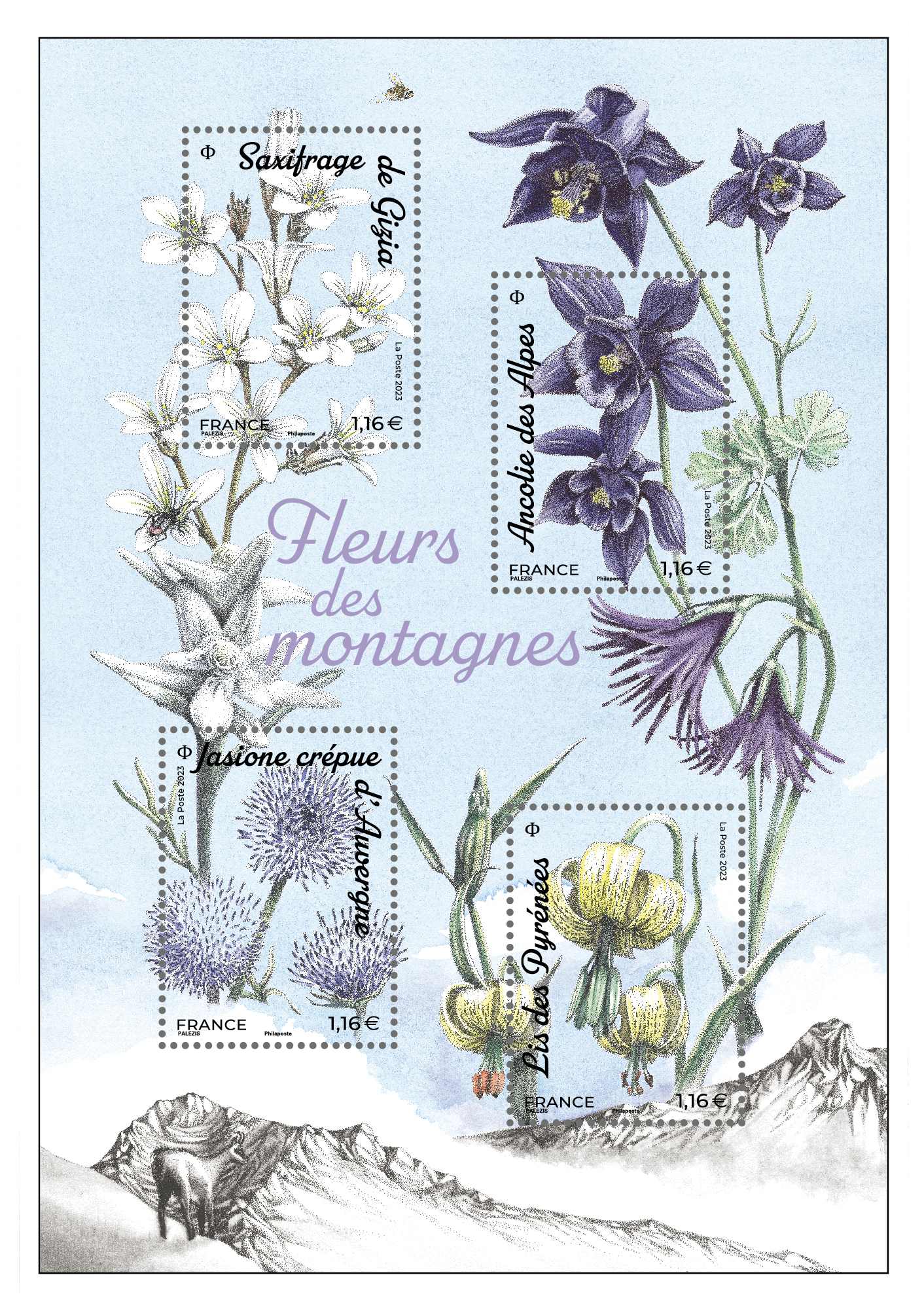 bloc-4-timbres-fleurs-des-montagnes