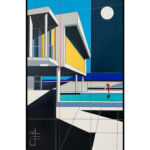 Pleine lune sur le toit, Le Corbu par BENNICI, L'Archi-Peintre