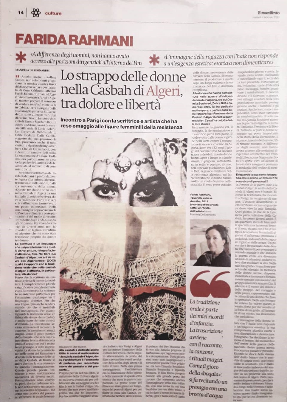 article-journal-il-manifesto-presse-italienne-2020