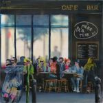 café bar éclairé par derrière