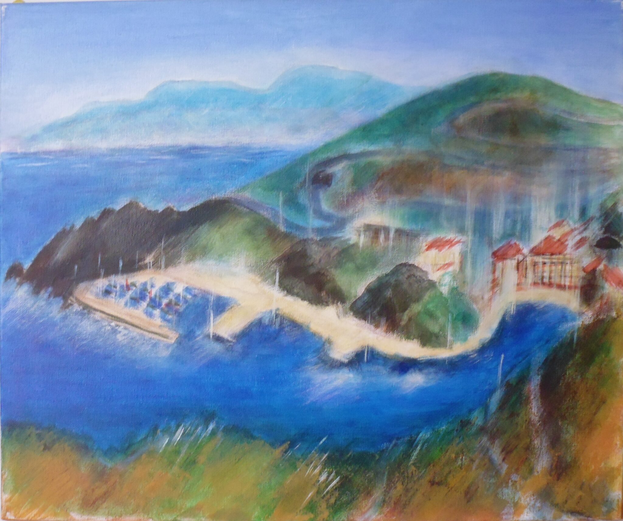 port-bou-vue-panoramique-46x55cm-peinture-acrylique-sur-toile2016