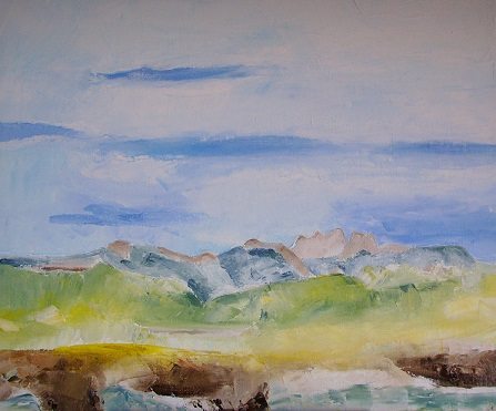 dentelles-de-montmirail-huile-au-couteau-sur-toile-61x50cm