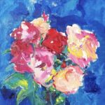 Roses sur fond bleu 2 par Nina NKAR