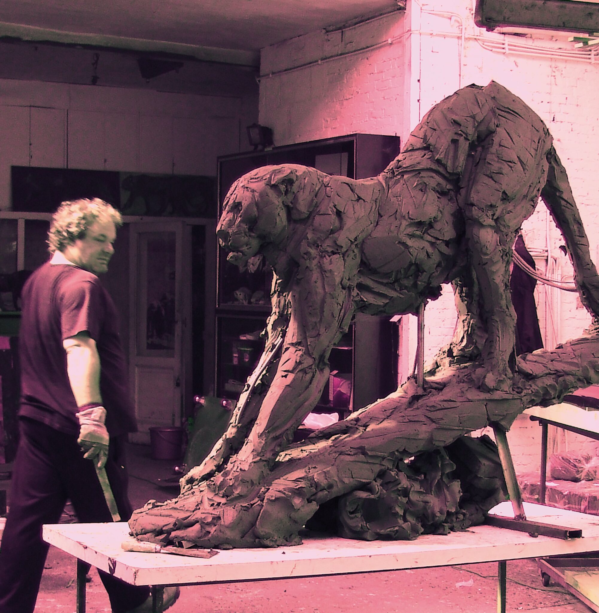 Visite de l'atelier du sculpteur Patrick Villas